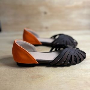 Aimeela brown and orange flats